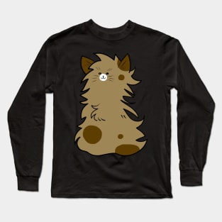 Fluffy Cat Blob with Spots Long Sleeve T-Shirt